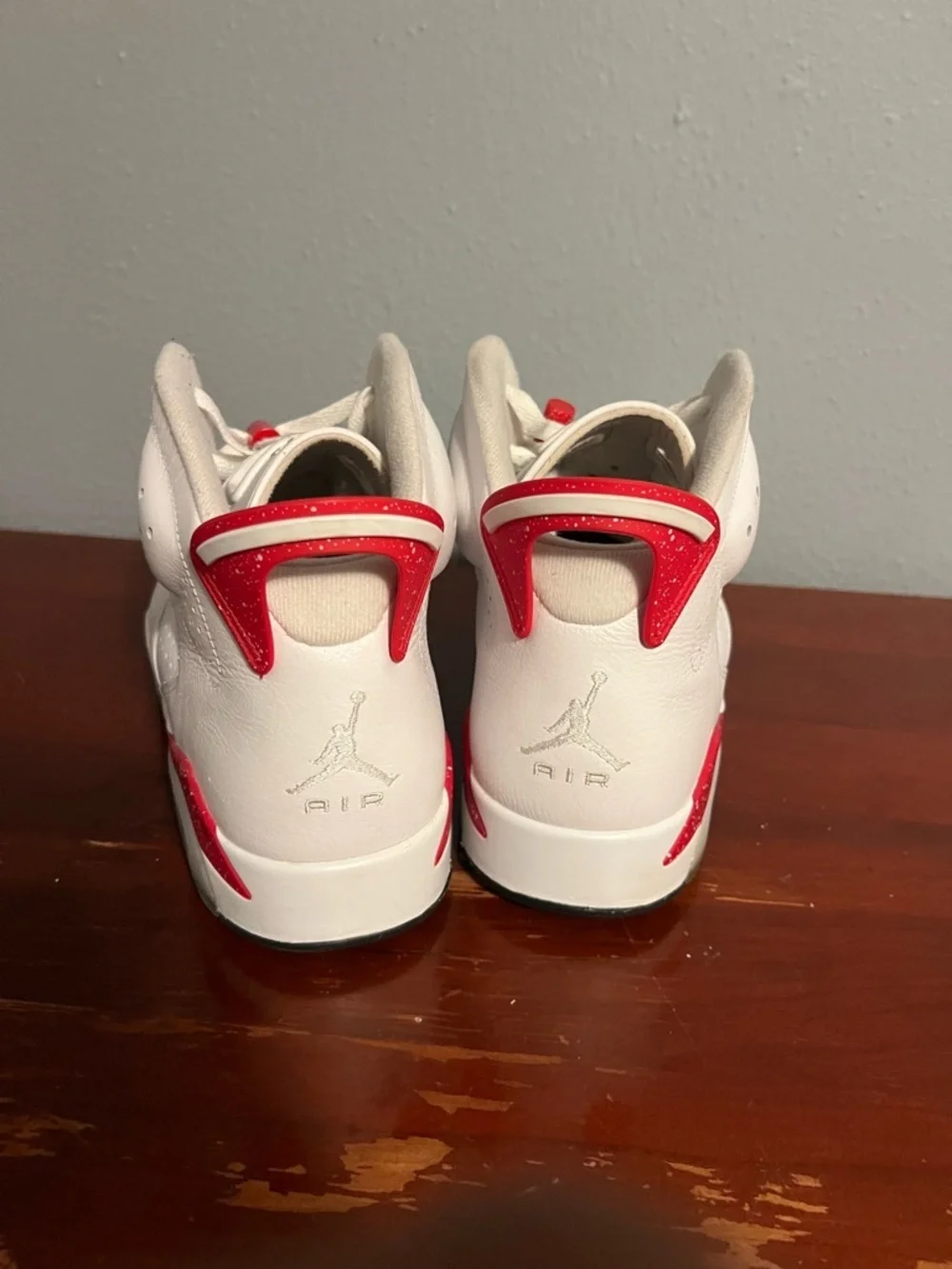 Jordan Men's White and Red Athletic Basketball Shoes Jordan 6 Red Oreo